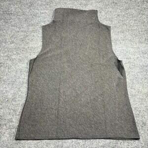 Ann‎ Taylor LOFT Blouse Women's Large Gray Sleeveless Turtleneck Dressy Top